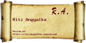 Ritz Angyalka névjegykártya